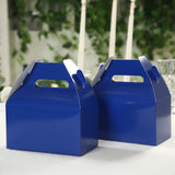 25 Pack Royal Blue Candy Gift Tote Gable Boxes, Party Favor Treat Bags - 6x3.5x7inch