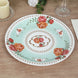 25 Pack Turquoise Round Floral Paper Dinner Plates, Disposable Tea Party Plates