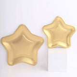 25 Pack Matte Gold Star Shaped Eco Friendly Salad Plates, 7inch Dessert Appetizer Paper Plates