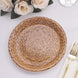 25 Pack Natural Disposable Party Plates With Woven Rattan Print