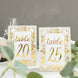 25 Pack White Metallic Gold Wedding Table Numbers With French Toile Floral