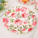 25 Pack | Rose 9inch Flower Bouquet Design Premium Dinner Paper Plates - 300 GSM