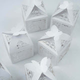 25 Pack | White Butterfly Top Laser Cut Lace Favor Candy Gift Boxes