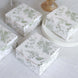 25 Pack White Sage Green Paper Favor Boxes in French Toile Pattern, Cardstock Party Shower