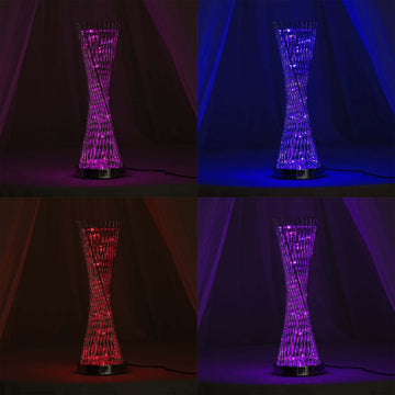 2ft Color Changing LED Spiral Metal Tower Columns LED Lamp, Night Light Wedding Centerpiece