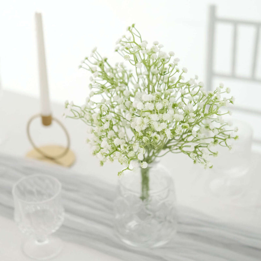 3 Bushes | White 14inch Artificial Baby’s Breath Gypsophila Flower Arrangements