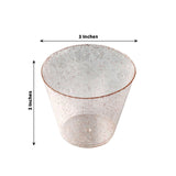 12 Pack | 9oz Blush Rose Gold Glittered Plastic Cups, Disposable Party Glasses