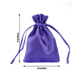 12 Pack | 3inches Purple Satin Drawstring Wedding Party Favor Gift Bags