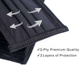 50 Pack | 3 Ply Black Disposable Face Mask Non Woven Mask with Ear Loop