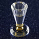 3inch Tall Gemcut Premium Crystal Glass Taper Candlestick Holder Stand With Gold Metal Stem