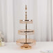 3-Tier Crystal Beaded Gold Metal Cupcake Stand Tower, 26inch Tall Cake Dessert Display Stand