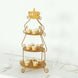 3 Tier Round Gold Metal Cupcake Stand with Crown Top, 32inch Tall Dessert Display Cake Stand