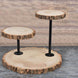 3-Tier Natural Wood Slice Cheese Board Cupcake Stand, Rustic Centerpiece - Assembly Tools Included