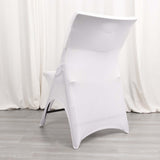 White Premium Spandex Wedding Chair Cover With 3-Way Open Arch, Fitted Stretched