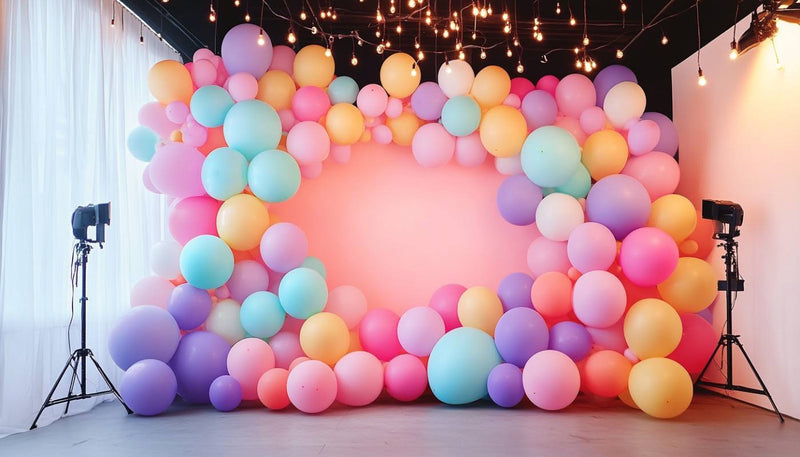 Colorful balloon wall backdrop