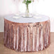 30inch x 9FT Metallic Foil Fringe Table Skirt, Self Adhesive Party Table Skirt - Blush | Rose Gold