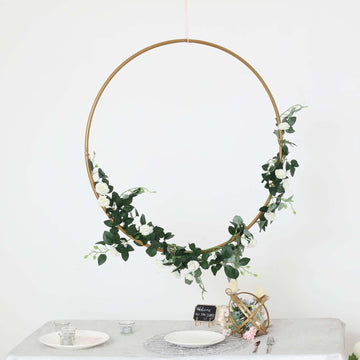 32" Gold Heavy Duty Metal Hoop Wreath, Floral Hoop