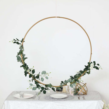 36" Gold Heavy Duty Metal Hoop Wreath, Floral Hoop