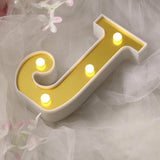 6 Gold 3D Marquee Letters | Warm White 4 LED Light Up Letters | J