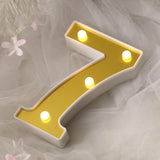 6" Gold 3D Marquee Numbers | Warm White 4 LED Light Up Numbers | 7