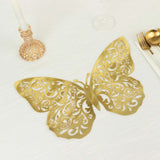 10 Pack Metallic Gold Foil Large 3D Butterfly Wall Sticker Butterfly Paper Charger Placemat 9x14inch