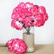 4 Bushes | Fuchsia Artificial Silk Chrysanthemums | 56 Faux Flowers