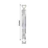 48 Pack White Heart Chemistry Tube Bubbles Bridal Wedding Shower Favor - 4inch