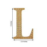 4inch Gold Decorative Rhinestone Alphabet Letter Stickers DIY Crafts - L