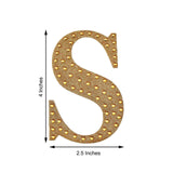 4inch Gold Decorative Rhinestone Alphabet Letter Stickers DIY Crafts - S