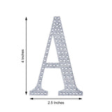 4inch Silver Decorative Rhinestone Alphabet Letter Stickers DIY Crafts - A