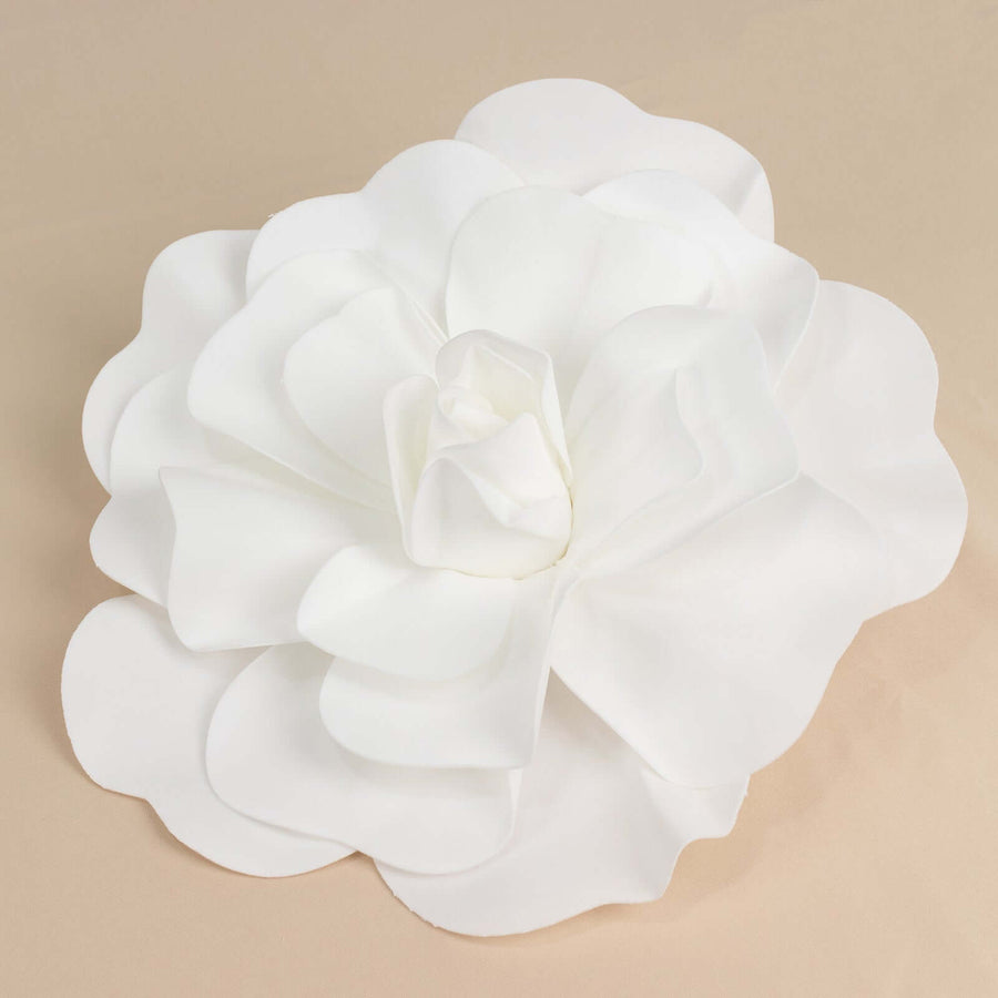 4 Pack | 16inch Large White Real Touch Artificial Foam DIY Craft Roses