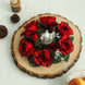 4 Pack | 3inches Black/Red Artificial Silk Rose Flower Candle Ring Wreaths