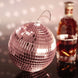 6inch Blush / Rose Gold Foam Disco Mirror Ball With Hanging Strings, Holiday Christmas Ornaments