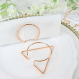 4 Pack | Gold Geometric Metal Napkin Rings, Modern Nordic Napkin Holder Stands