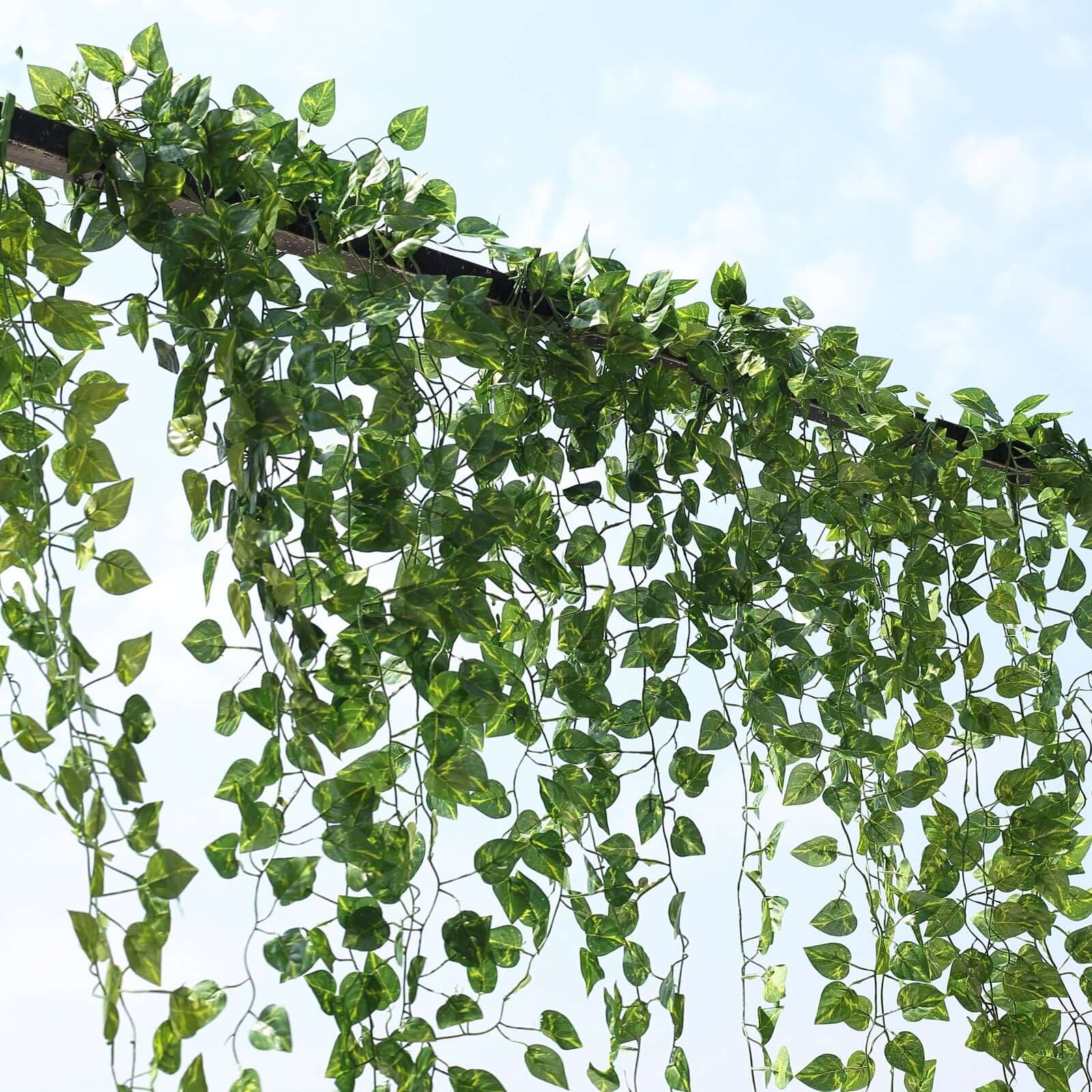 4-Pack Green Pothos Artificial Ivy Vine Hanging Plants, 3Ft Fake Foliage Silk Leaves Garland