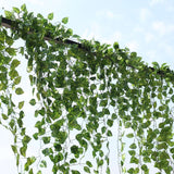 4 Pack Green Pothos Artificial Ivy Vine Hanging Plants, 3ft Fake Foliage Silk Leaves Garland