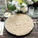 4 Pack | Natural Corn Husk 15inch Round Woven Placemats, Braided Rustic Rattan Tablemats