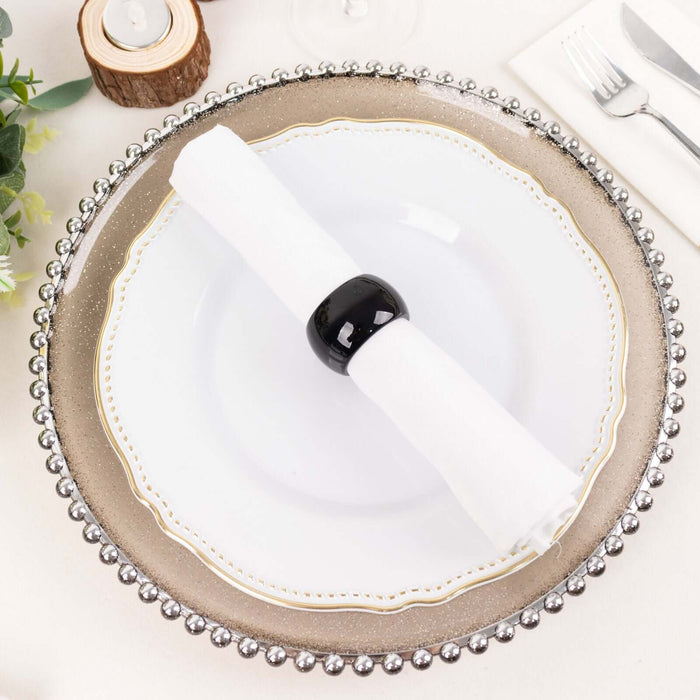 4 Pack Black Acrylic Napkin Rings