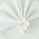 4 Pack | White & Gold Metal Flower Napkin Rings, Floral Serviette Buckle Napkin Holder Set