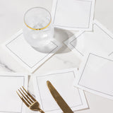 50-Pack Cotton Cocktail Napkins White 4.5"x4.5" - Disposable Napkins for Luxury Party