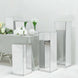 40 inches Floor Standing Silver Mirror Finish Acrylic Pedestal Risers