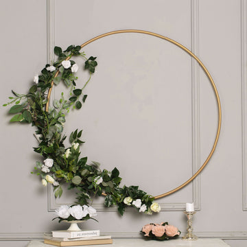 40" Gold Heavy Duty Metal Hoop Wreath, Floral Hoop