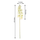 2 Stems | 40inch Tall Cream Artificial Silk Orchid Flower Bouquets