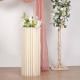 40inch Ivory Cylinder Display Column Stand, Pillar Pedestal Stand With Top Plate