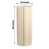 40inch Ivory Cylinder Display Column Stand, Pillar Pedestal Stand With Top Plate
