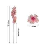 4 Bushes | 40inch Tall Pink Artificial Silk Cherry Blossom Flowers, Branches