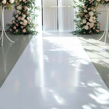 40"x100ft White PVC Aisle Runner