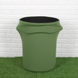 41-50 Gallons Green Stretch Spandex Round Trash Bin Container Cover
