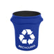 41-50 Gallon Royal Blue Spandex Stretch Trash Can Waste Container Cover With Recycling Logo