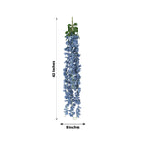 42inch Silk Hanging Wisteria Flower Garland Vines in Dusty Blue, Elaborated 5 Full Strands